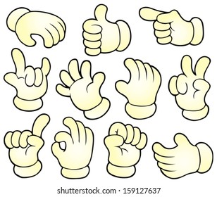 Cartoon hands theme collection 1 - eps10 vector illustration.