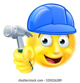 A cartoon handy man carpenter builder emoji emoticon 