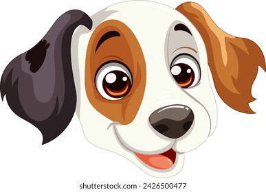 Cartoon of a happy, adorable puppy face.