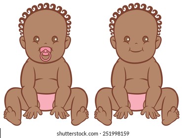 cartoon happy afro child for baby shower card