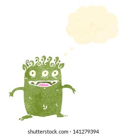 desenho animado alien feliz