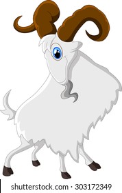Cartoon happy animal goat