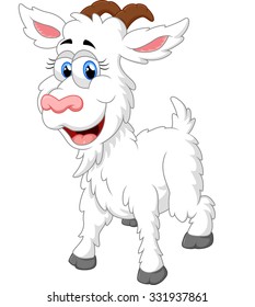 Cartoon happy animal goat