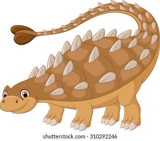 Cartoon happy ankylosaurus
