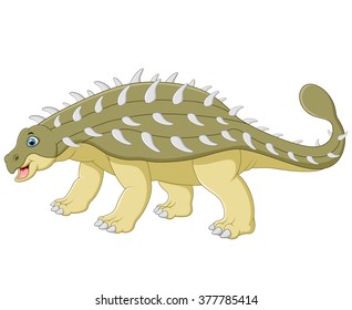 Cartoon happy ankylosaurus