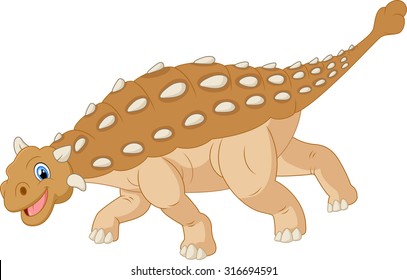 Cartoon happy ankylosaurus illustration vector