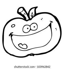 cartoon happy apple