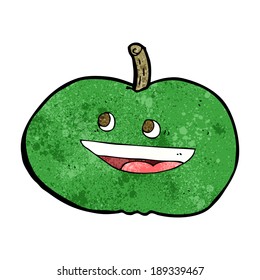 manzana feliz con dibujos animados