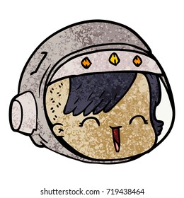 cartoon happy astronaut face