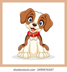 Cartoon happy beagle dog breed