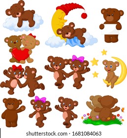 Cartoon happy bear collection set