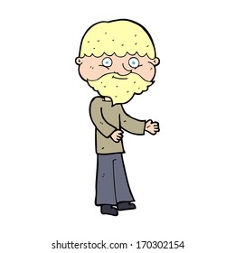 caricatura de hombre barbudo feliz