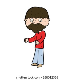 cartoon happy bearded man