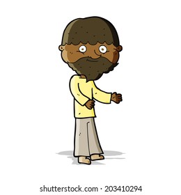 cartoon happy bearded man