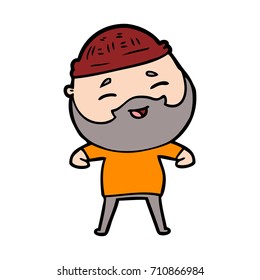 cartoon happy bearded man
