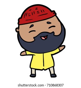 cartoon happy bearded man