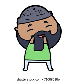 cartoon happy bearded man