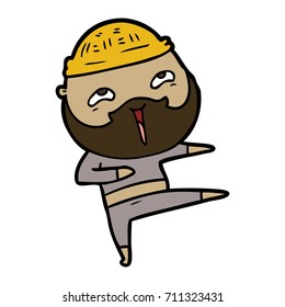 cartoon happy bearded man