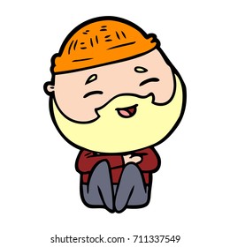 cartoon happy bearded man