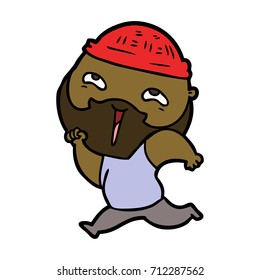 cartoon happy bearded man