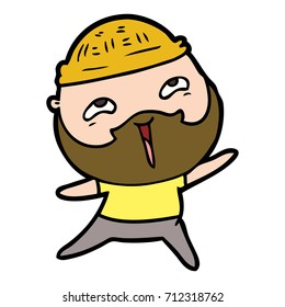 cartoon happy bearded man