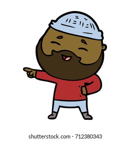 cartoon happy bearded man