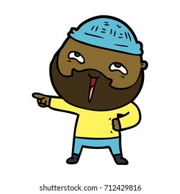 cartoon happy bearded man