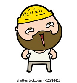 cartoon happy bearded man