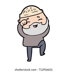 cartoon happy bearded man
