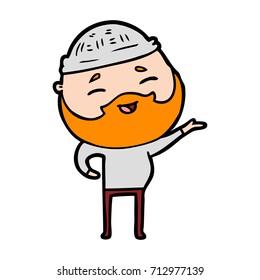 caricatura de hombre barbudo feliz