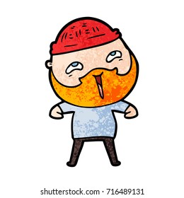 cartoon happy bearded man