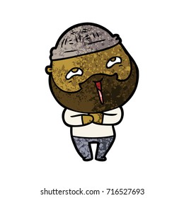 cartoon happy bearded man
