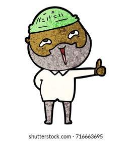 cartoon happy bearded man
