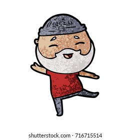 cartoon happy bearded man