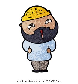 cartoon happy bearded man