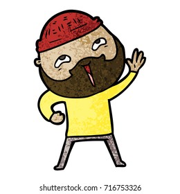 cartoon happy bearded man