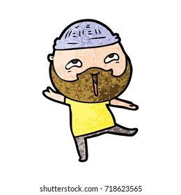 cartoon happy bearded man