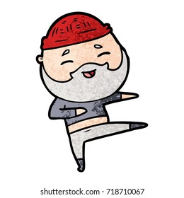 cartoon happy bearded man