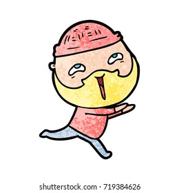 cartoon happy bearded man