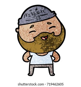 caricatura de hombre barbudo feliz