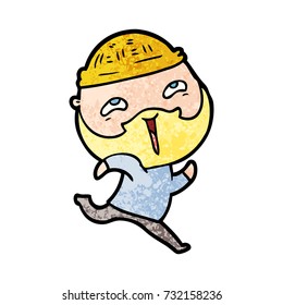 cartoon happy bearded man