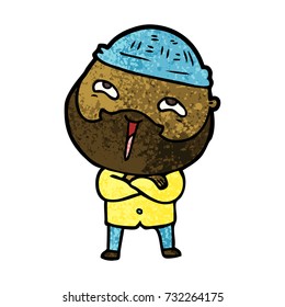 cartoon happy bearded man