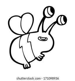 cartoon happy bee