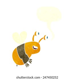abeja feliz con burbuja de habla