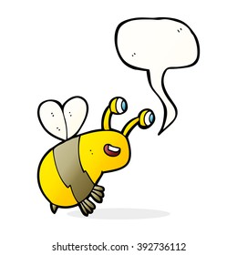 Cartoon-Happy Biene mit Sprachblase