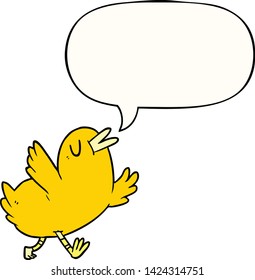 pájaro feliz con burbuja de habla