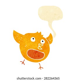 pájaro feliz con burbuja de habla