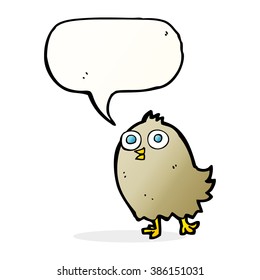 pájaro feliz con burbuja de habla