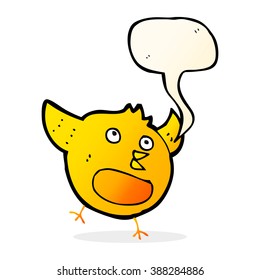 pájaro feliz con burbuja de habla
