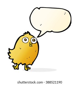pájaro feliz con burbuja de habla